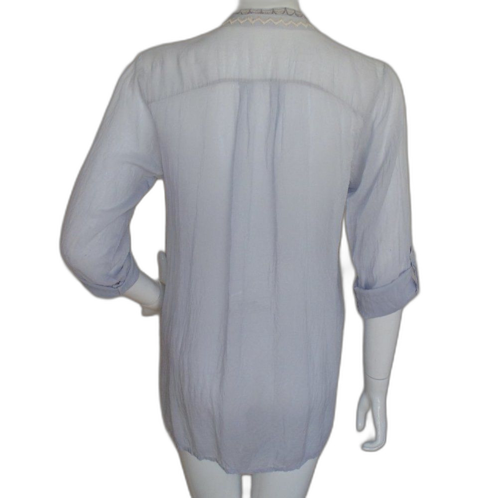 JOHNNY WAS Tunic, M, Taupe/gray, Embroidered, Long/Tab sleeve, Floral & Geo - Picture 7 of 12